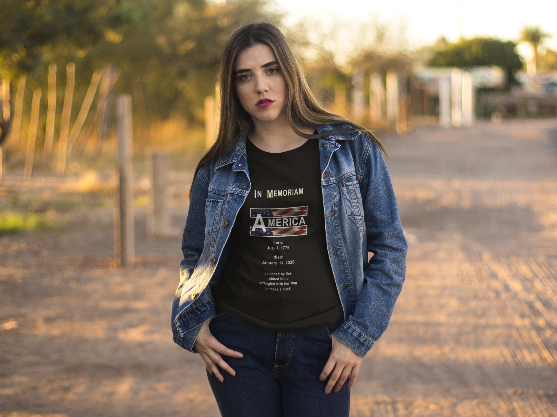 In Memoriam – Democracy 1776–2026 | Activist T‑Shirt | Designed by jthomascrowne