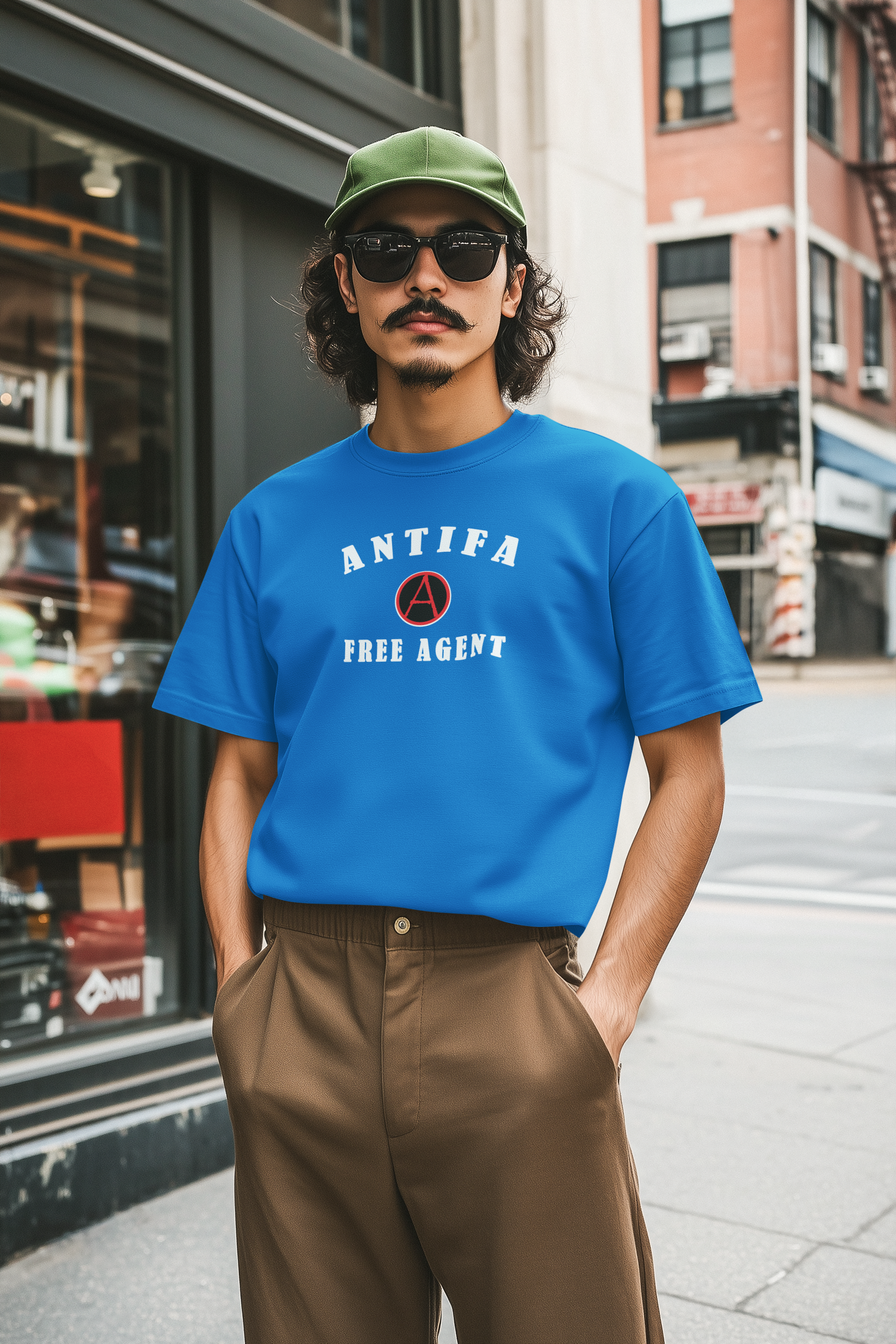 Antifa Free Agent Activist T-shirt | Designed by jthomascrowne