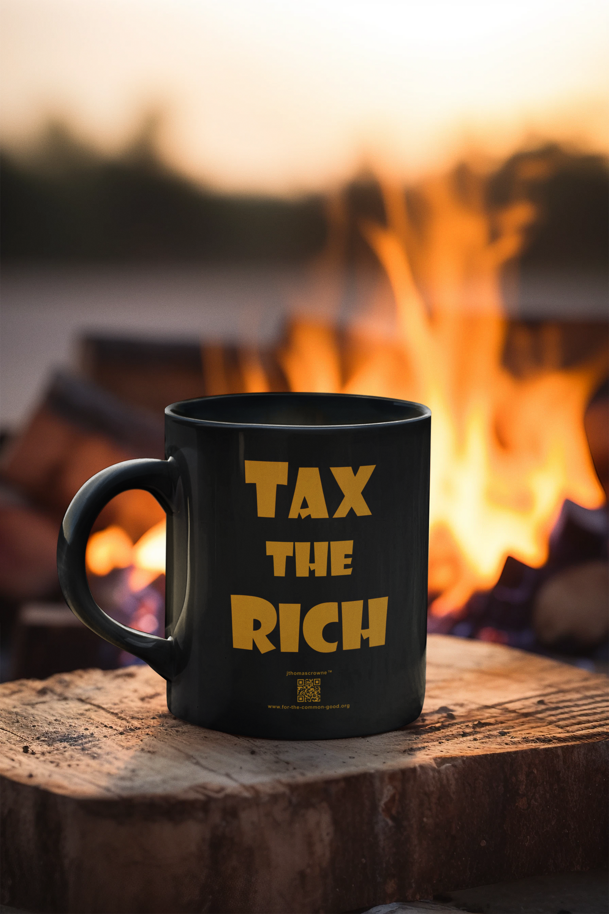 TAX THE RICH — Black 11oz Coffee Mug | Designed by jthomascrowne, 11oz