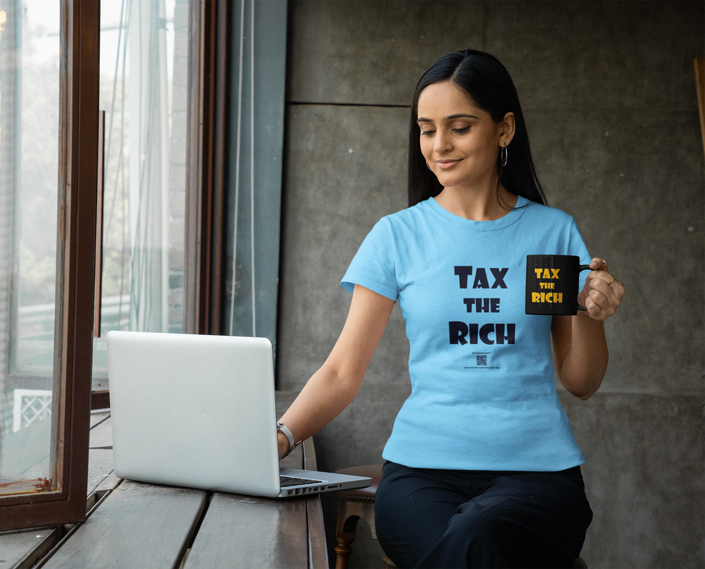 TAX THE RICH — Black 11oz Coffee Mug | Designed by jthomascrowne, 11oz