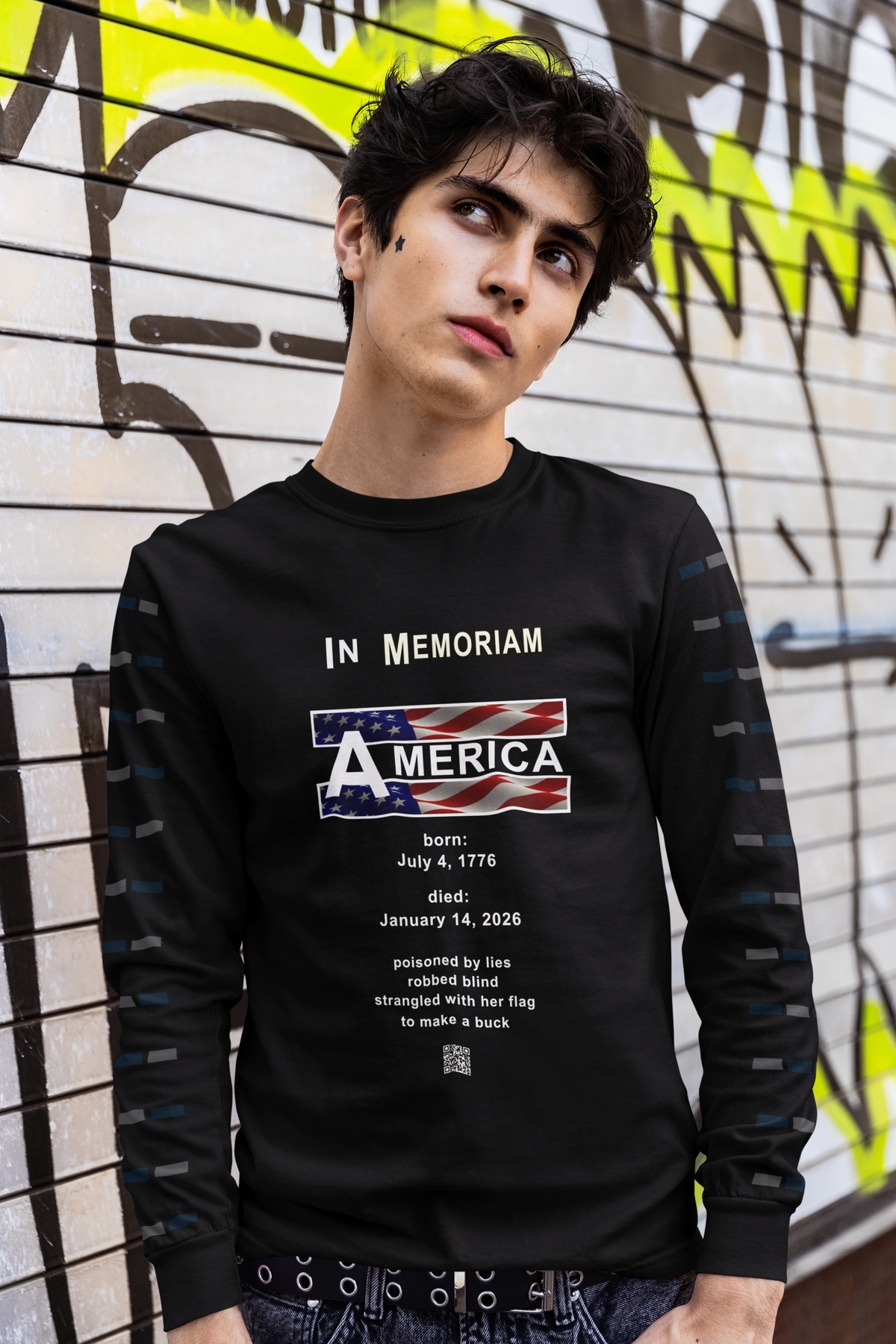 Celebrate America's 250 birthday (Unisex Ultra Cotton Long Sleeve Tee) in black only